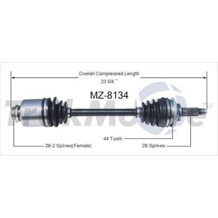 Surtrack Axle Cv Axle Shaft, Mz-8134 MZ-8134
